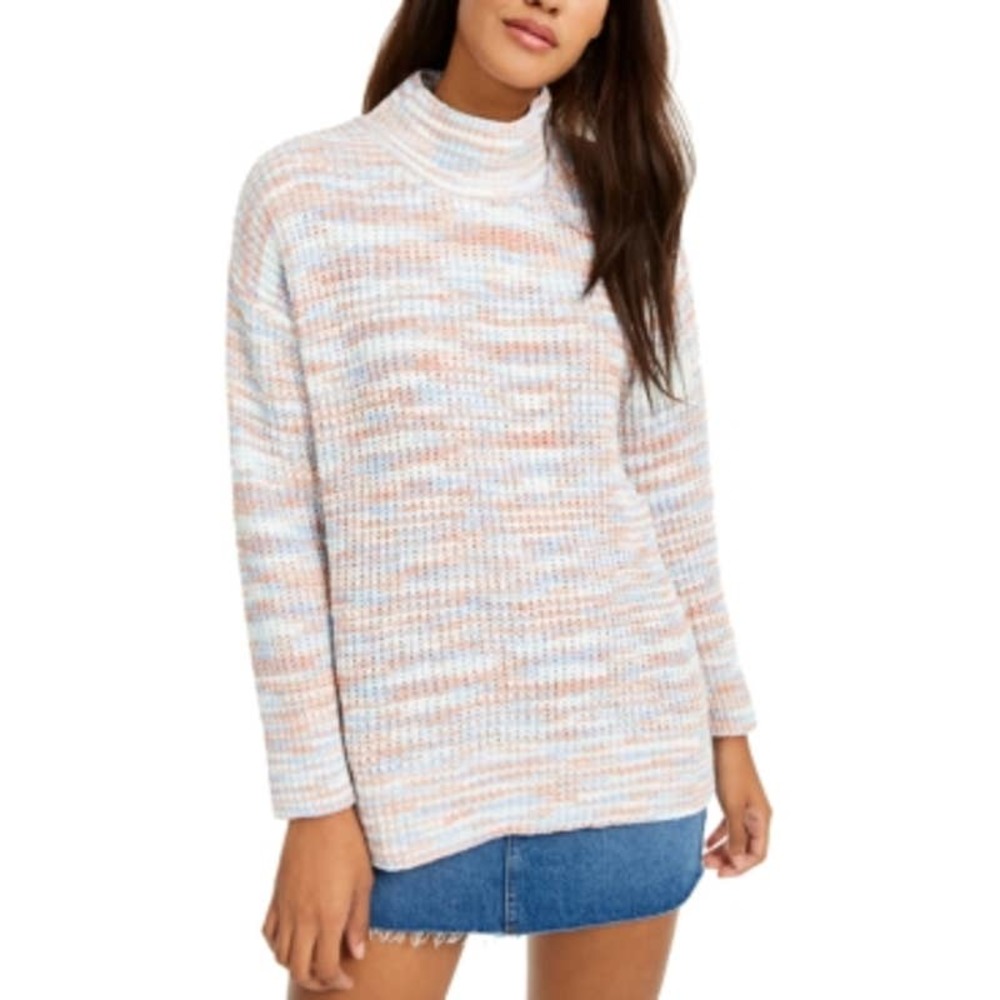 Blue Sea Space Dye Mock Neck Chenille